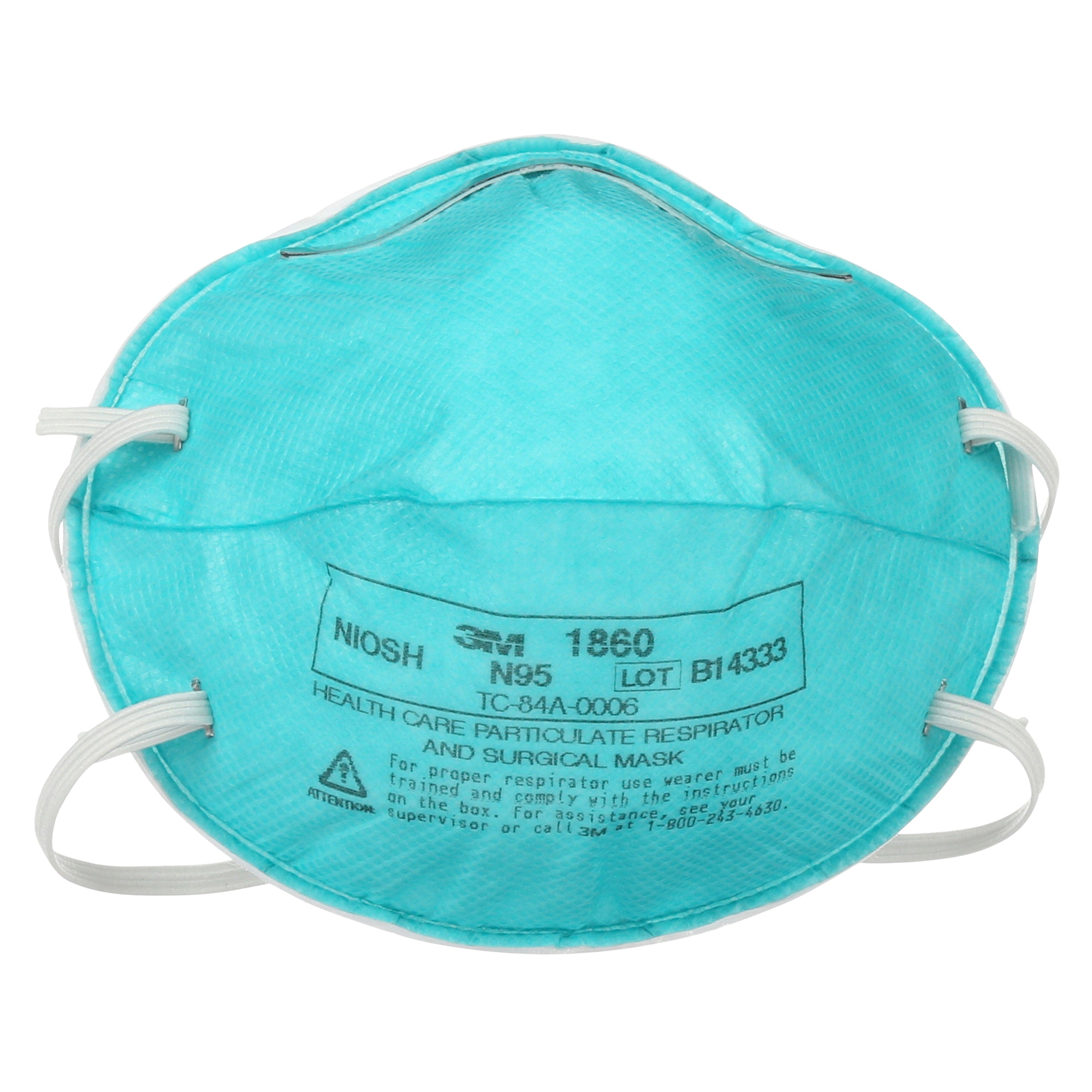 3M Canada 1860 NIOSH N95 Surgical Respirator Front view