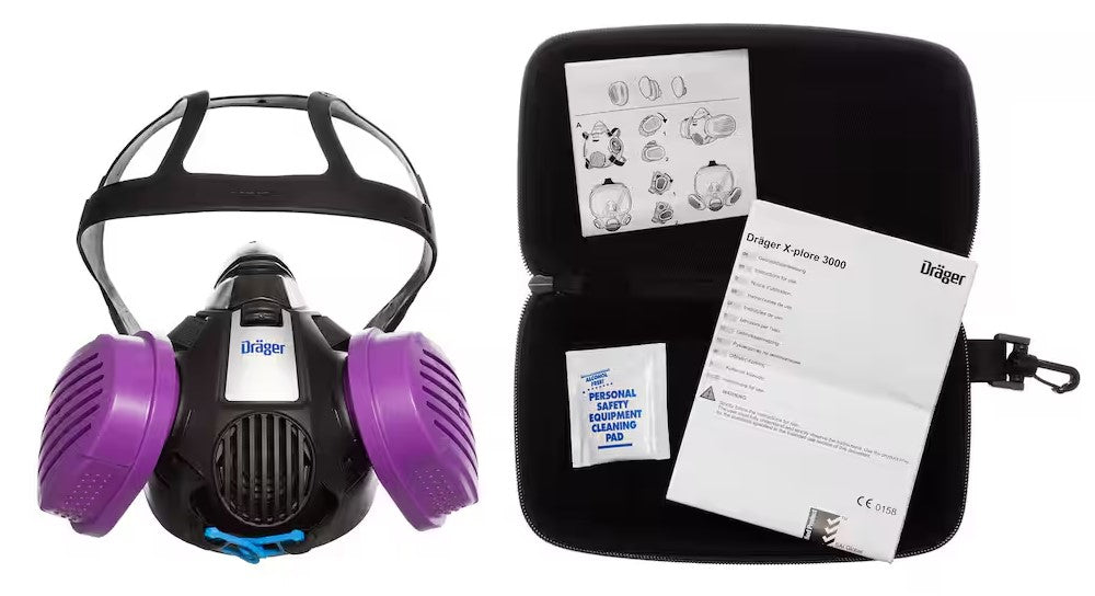 Draeger Drager Canada Wildland Forest Fire Smoke Respirator Mask Kit P100 NIOSH 3300 Reusable