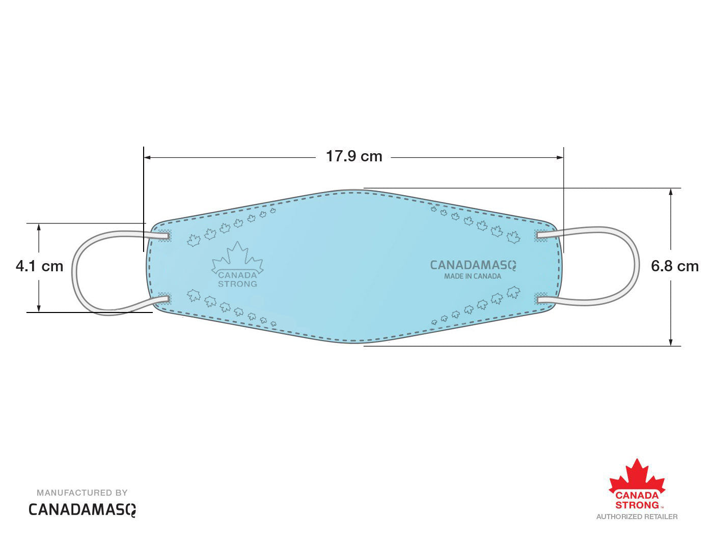 CA-N95 KIDS (XS) Blue Disposable Respirator Mask - Made in Canada