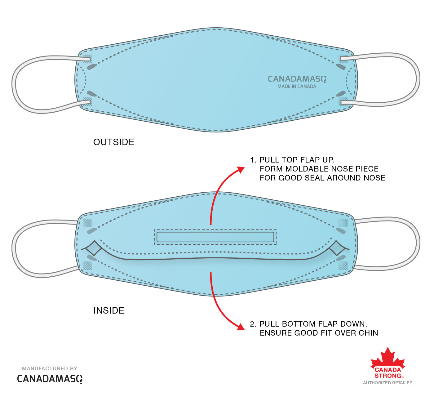 how to wear flat fold respirator mask with earloops